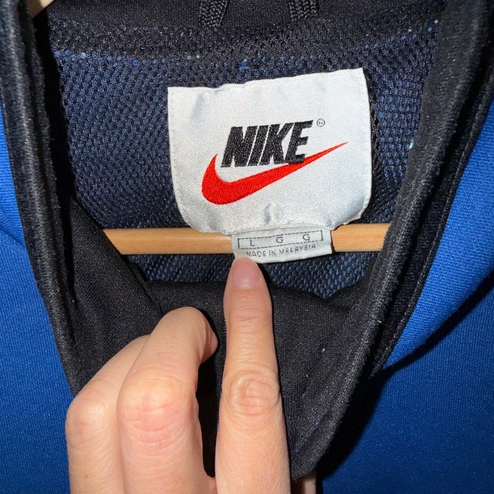 Nike Vintage 90's Blue Track Jacket Full Zip Athletic Sportswear Sz L Collector - Picture 3 of 8